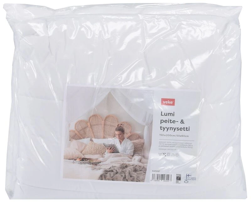 Veke, Univisio Lumi Peitto- Ja Tyynysetti 150x200 Cm Valkoinen - Image 2