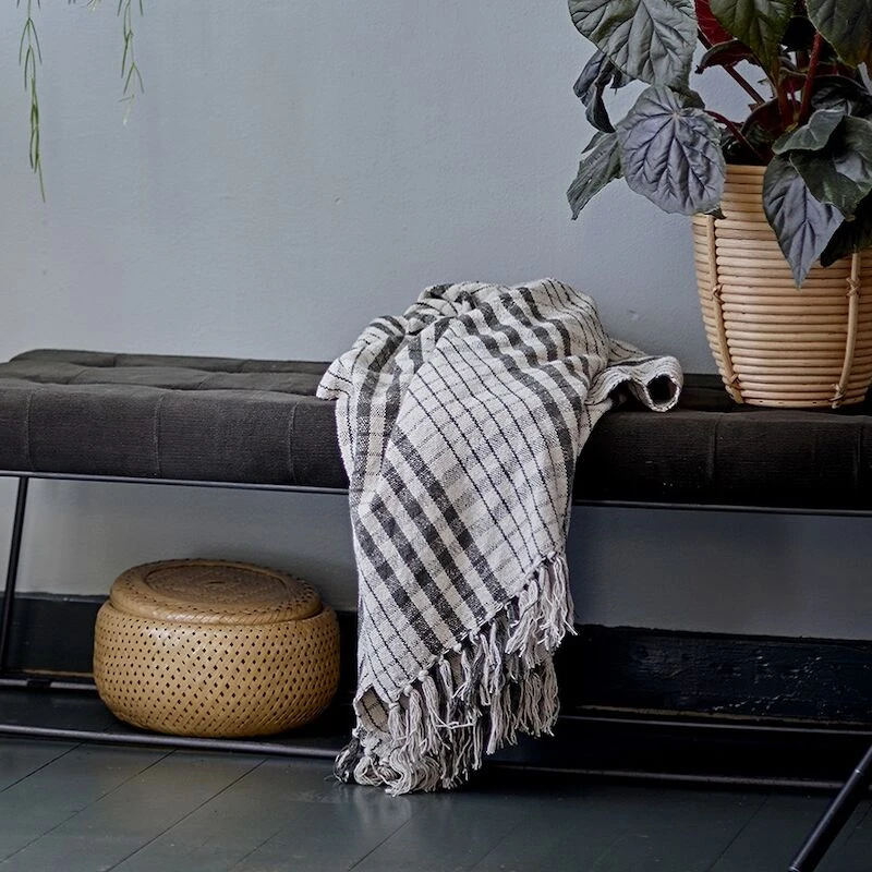 Bloomingville Fryd Torkkupeitto 130x160 Cm Luonnonväri/vihreä - Image 4