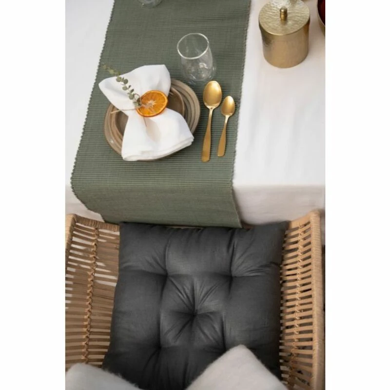 Fanni K Pellava Istuintyyny 38x38 Cm Tummanharmaa - Image 5