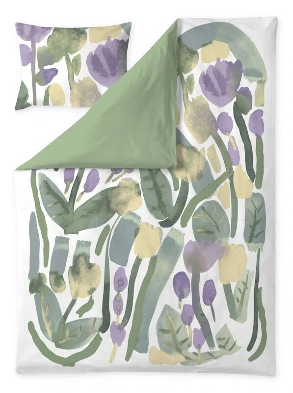 Finlayson Kumpula Satiinipussilakanasetti 150x210+50x60 Cm Vihreä/valkoinen - Image 3