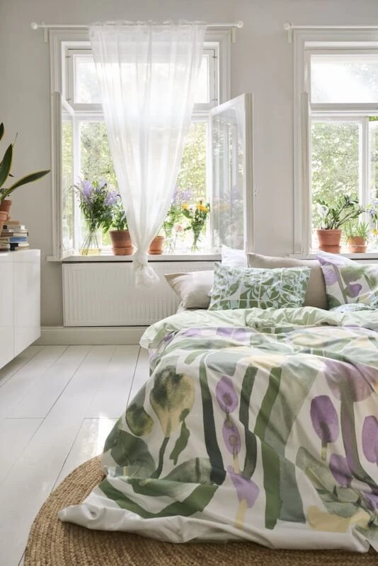 Finlayson Kumpula Satiinipussilakanasetti 150x210+50x60 Cm Vihreä/valkoinen - Image 2