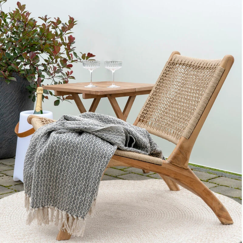 House Nordic Cort Torkkupeitto 130x160 Cm Musta/luonnonväri