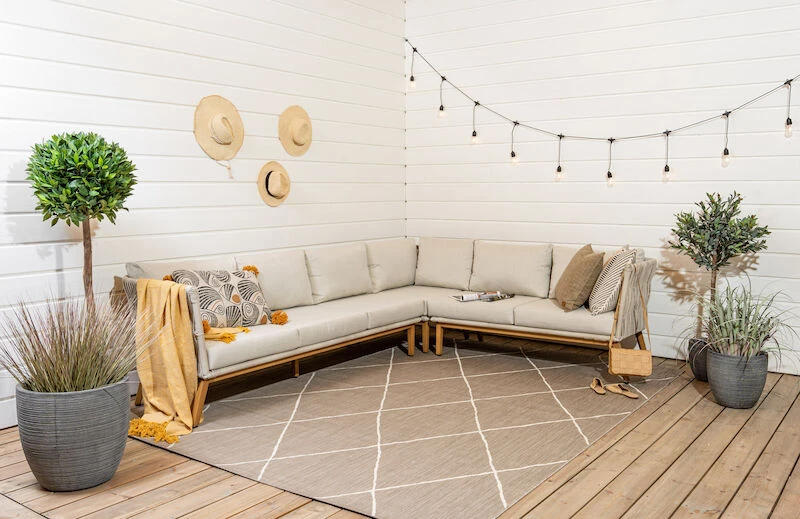 House Nordic Cort Torkkupeitto 130x160 Cm Musta/luonnonväri - Image 5