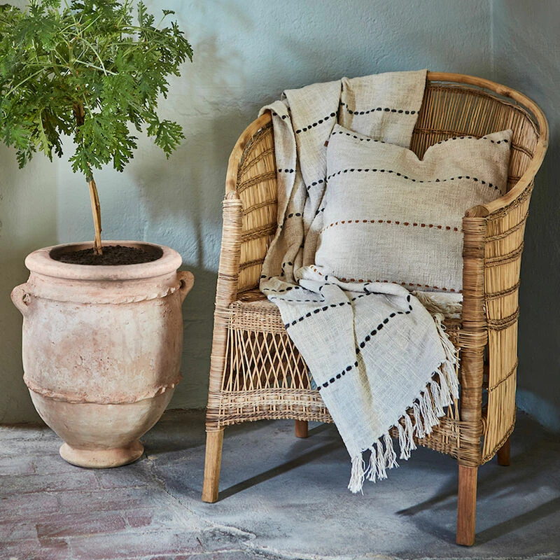 Affari Maja Torkkupeitto Raidallinen 150x125 Cm Luonnonvalkoinen