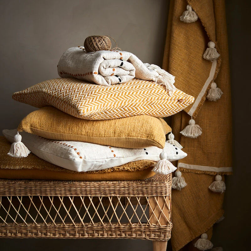 Affari Maja Torkkupeitto Raidallinen 150x125 Cm Luonnonvalkoinen - Image 3