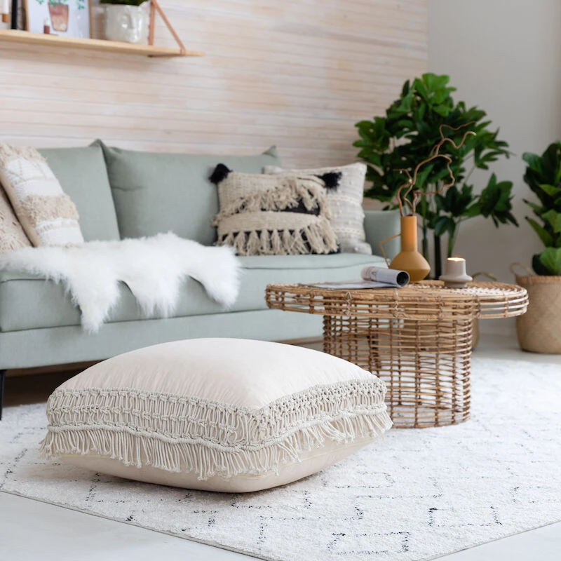 Fanni K Macrame Lattiatyyny 60x60 Cm Luonnonvalkoinen - Image 3