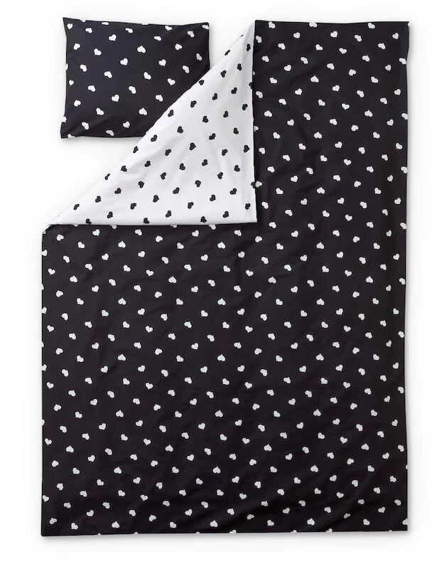 Finlayson Onni Lasten Pussilakanasetti 120x160+40x60 Cm Musta/valkoinen - Image 2