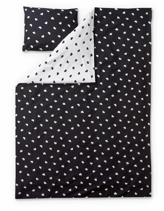 Finlayson Onni Lasten Pussilakanasetti 120x160+40x60 Cm Musta/valkoinen