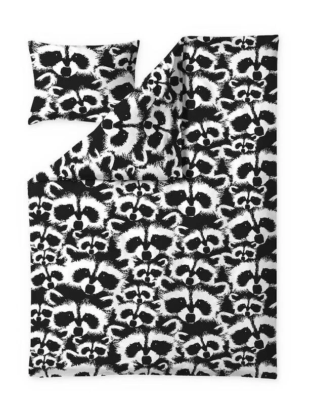 Finlayson Pesue Pussilakanasetti 150x210+50x60 Cm Musta/valkoinen