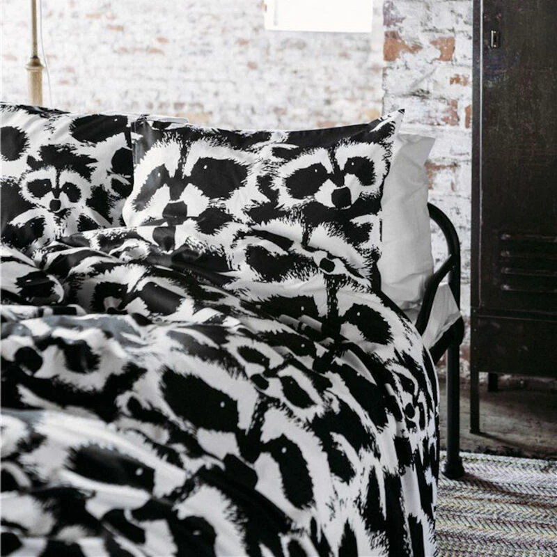 Finlayson Pesue Pussilakanasetti 150x210+50x60 Cm Musta/valkoinen - Image 2