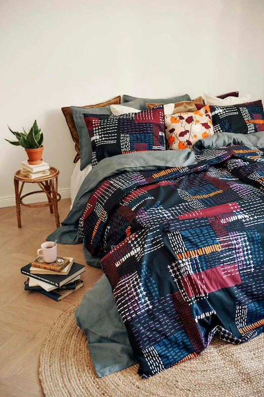 Finlayson Rakastettu Parivuoteen Pussilakanasetti 240x210+50x60 Cm Viini/oranssi