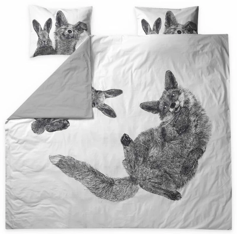 Finlayson Villipedot Parivuoteen Pussilakanasetti 240x210+2x50x60 Cm Musta/valko - Image 3