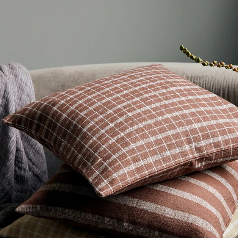 House Doctor Thame Ruutu Tyynynpäällinen 50x50 Cm Ruskea - Image 3