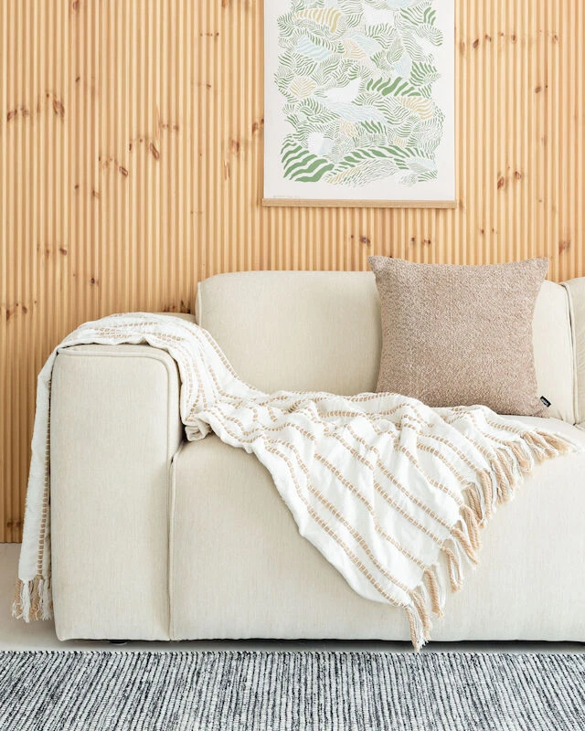 Veke Ketju Torkkupeitto 130x170 Cm Valkoinen/maitokahvi - Image 3