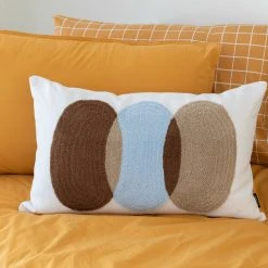 Veke Kupla Koristetyyny 30x50 Cm Valkoinen/ruskea/vaaleansininen