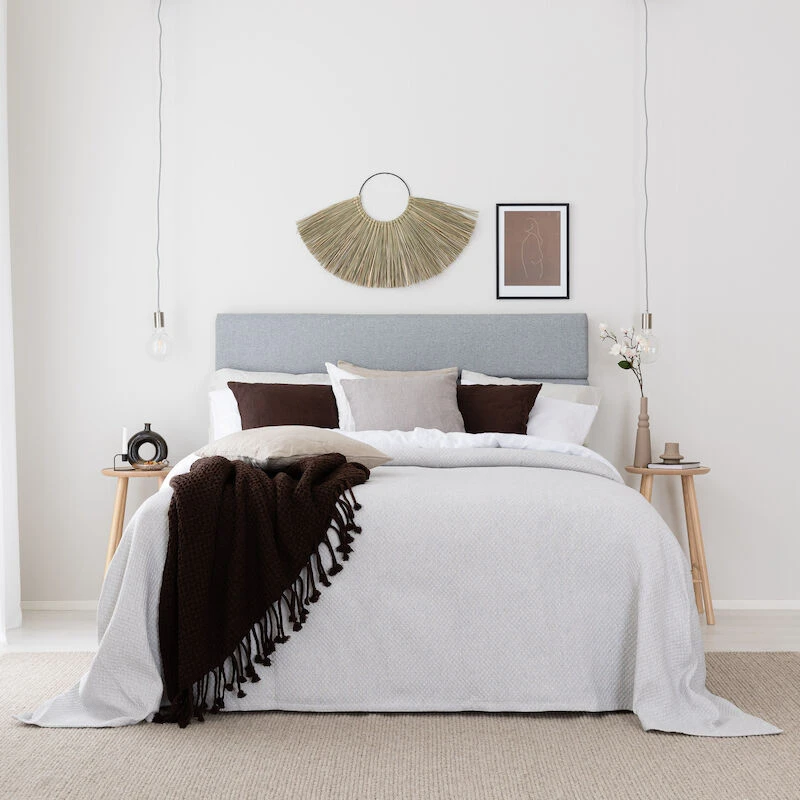 Veke Kupla Päiväpeitto 150x260 Cm Vaaleanharmaa - Image 4