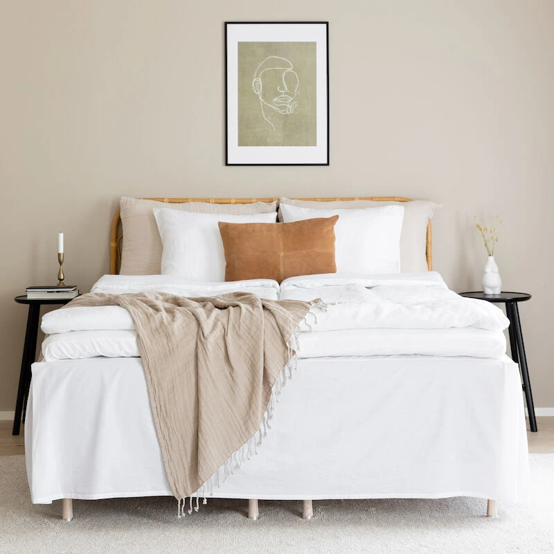 Veke Lempi Helmalakana 90x200 Cm 45 Cm Korkea Valkoinen - Image 3