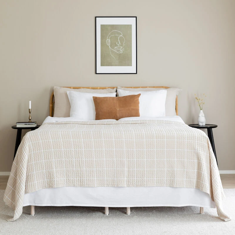 Veke Lempi Helmalakana 90x200 Cm 45 Cm Korkea Valkoinen - Image 2