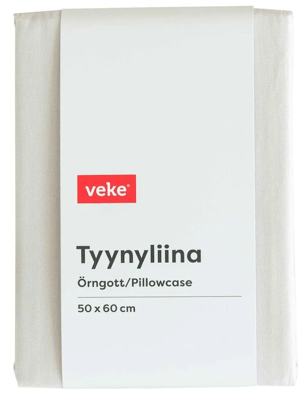 Veke Lempi Tyynyliina 50x60 Cm Vaaleanharmaa