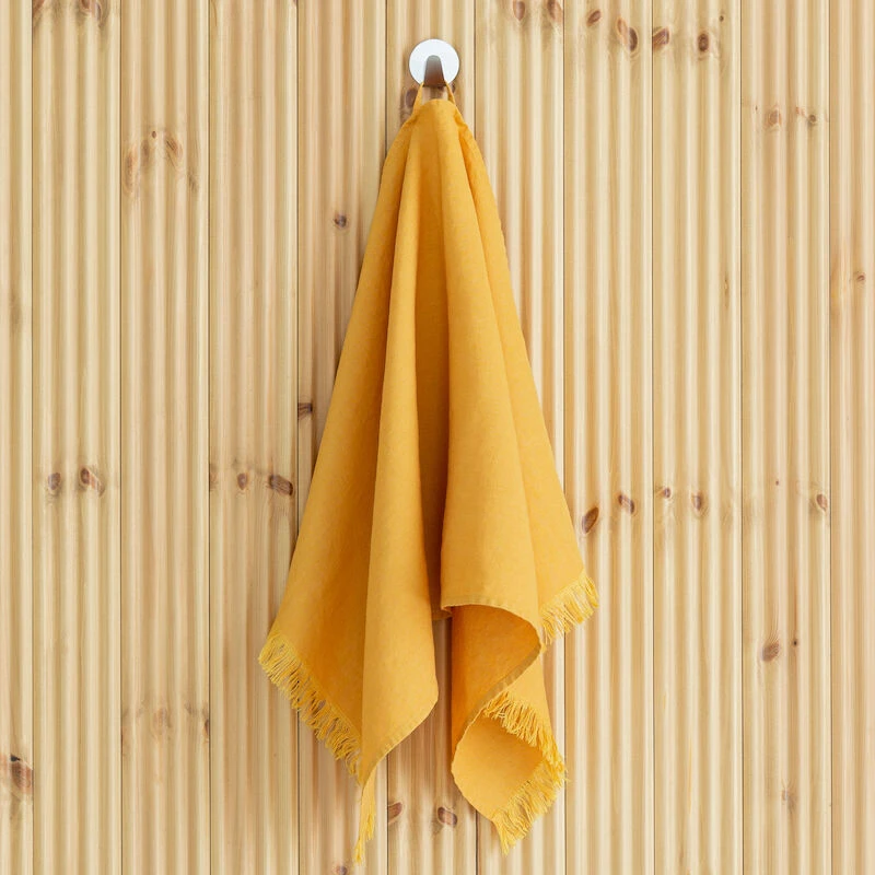 Veke Linnea Pellava Käsipyyhe Hapsuilla 45x90 Cm Vaalea Rosa - Image 2