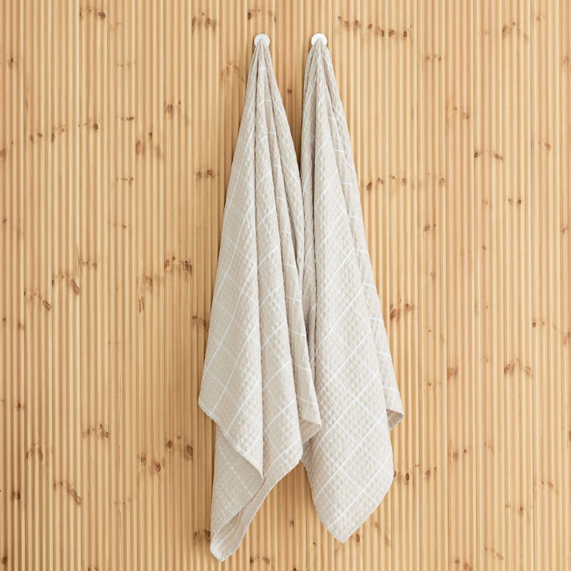 Veke Linni Kylpypyyhe 100x150 Cm Hiekka/valkoinen - Image 2