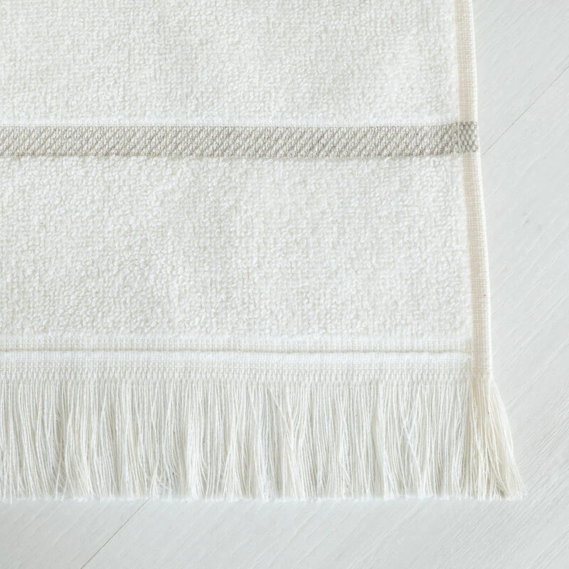 Veke Sade Pellavasekoite Kylpypyyhe 70x140 Cm Luonnonvalkoinen/maitokahvi - Image 4