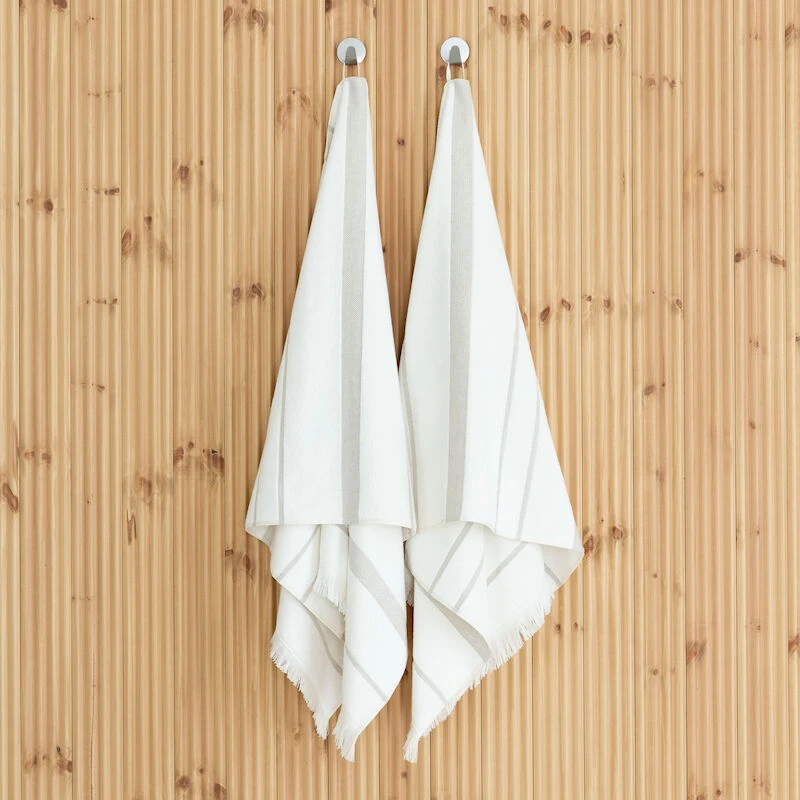 Veke Sade Pellavasekoite Kylpypyyhe 70x140 Cm Luonnonvalkoinen/maitokahvi - Image 3