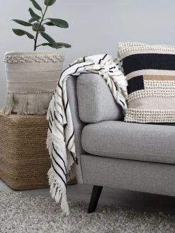 Mattokymppi Sävel Raita Torkkupeitto 125x150 Cm Valkoinen