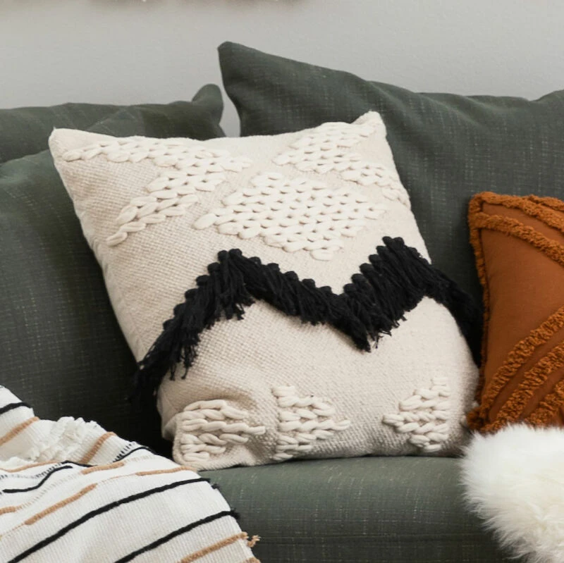 Veke Tie Koristetyyny 50x50 Cm Luonnonväri/musta - Image 3