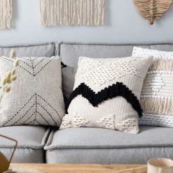 Veke Tie Koristetyyny 50x50 Cm Luonnonväri/musta