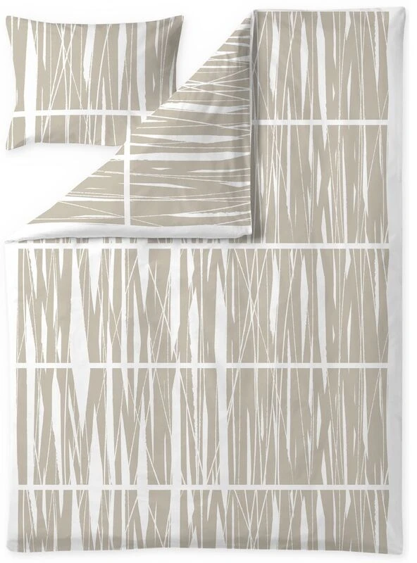 Vallila Heinikko Pussilakanasetti 150x210 Cm + 50x60 Cm Beige - Image 2