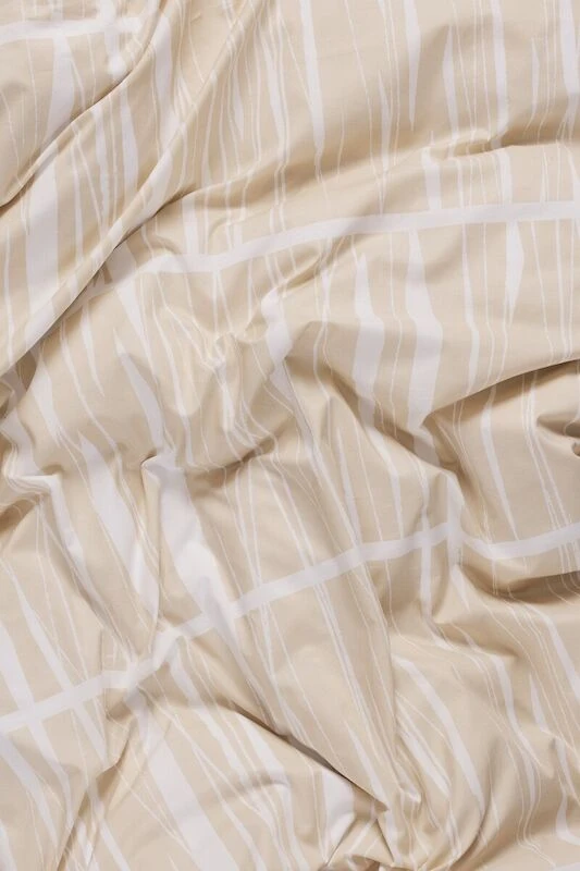 Vallila Heinikko Pussilakanasetti 150x210 Cm + 50x60 Cm Beige - Image 3