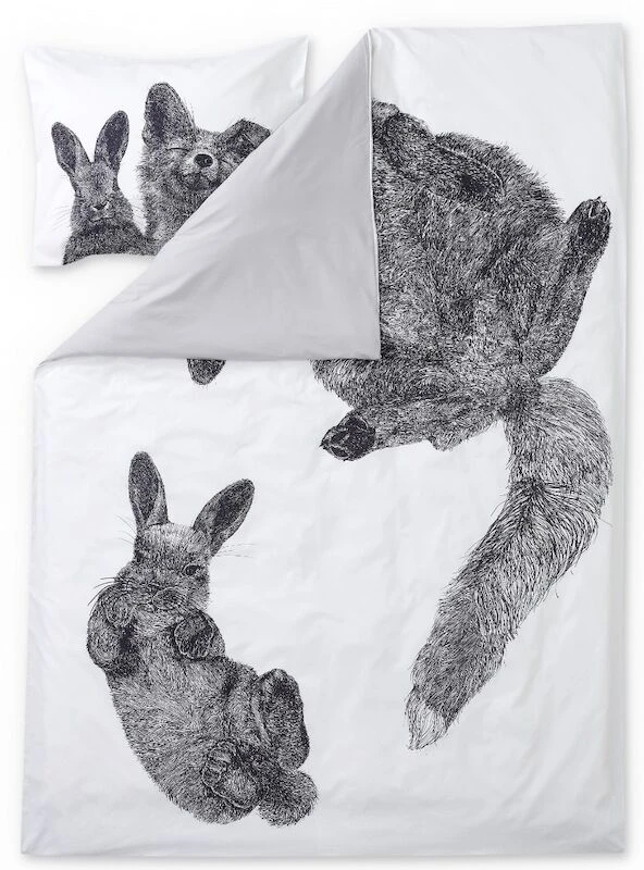 Finlayson Villipedot Pussilakanasetti 150x210+50x60 Cm Musta/valkoinen - Image 3